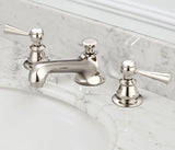 Water Creation | American 20th Century Classic Widespread Lavatory F2-0009 Faucets With Pop-Up Drain in Polished Nickel (PVD) Finish With Torch Lever Handles, Hot And Cold Labels Included | F2-0009-05-TL
