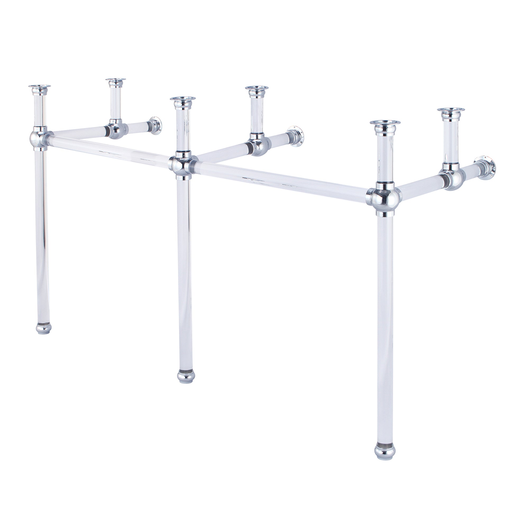 Water Creation | Empire 60 Inch Wide Double Wash Stand and P-Trap included in Chrome Finish | EP60B-0100