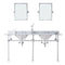 Water Creation | Empire 72 Inch Wide Double Wash Stand, P-Trap, Counter Top with Basin, F2-0013 Faucet and Mirror included in Chrome Finish | EP72E-0113