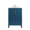 Water Creation | Elizabeth 24-Inch Single Sink Carrara White Marble Vanity In Monarch Blue  | EL24CW06MB-000000000