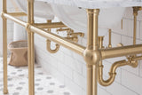 Water Creation | Embassy 60 Inch Wide Double Wash Stand, P-Trap, Counter Top with Basin, F2-0012 Faucet and Mirror included in Satin Gold Finish | EB60E-0612