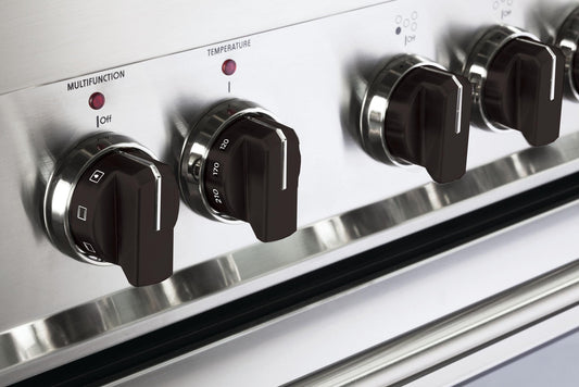 Verona - Color Knob Set for Designer Single Oven Dual Fuel Range - Black, Burgundy