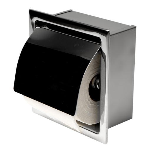 ALFI Brand - Polished Stainless Steel Recessed Toilet Paper Holder with Cover | ABTP77-PSS