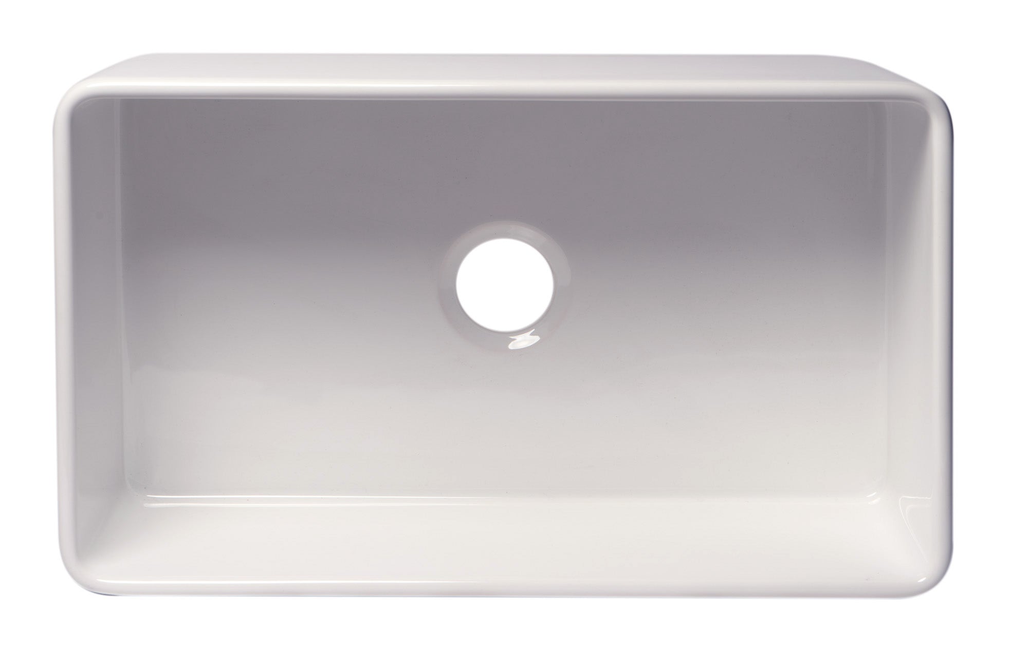 ALFI Brand - 30" White Thin Wall Single Bowl Smooth Apron Fireclay Kitchen Farm Sink | ABF3018-W