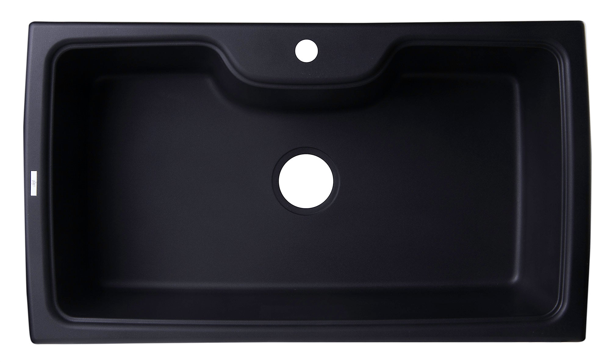 ALFI Brand - Black 35" Drop-In Single Bowl Granite Composite Kitchen Sink | AB3520DI-BLA