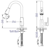 ALFI Brand - Brushed Nickel Square Gooseneck Pull Down Kitchen Faucet | ABKF3889-BN