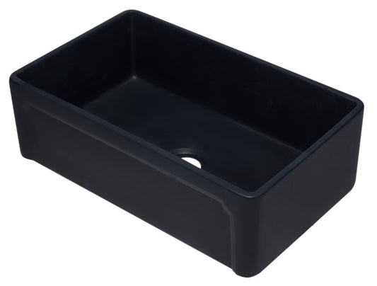 ALFI Brand - 33 inch Black Reversible Single Fireclay Farmhouse Kitchen Sink | AB3320SB-BM