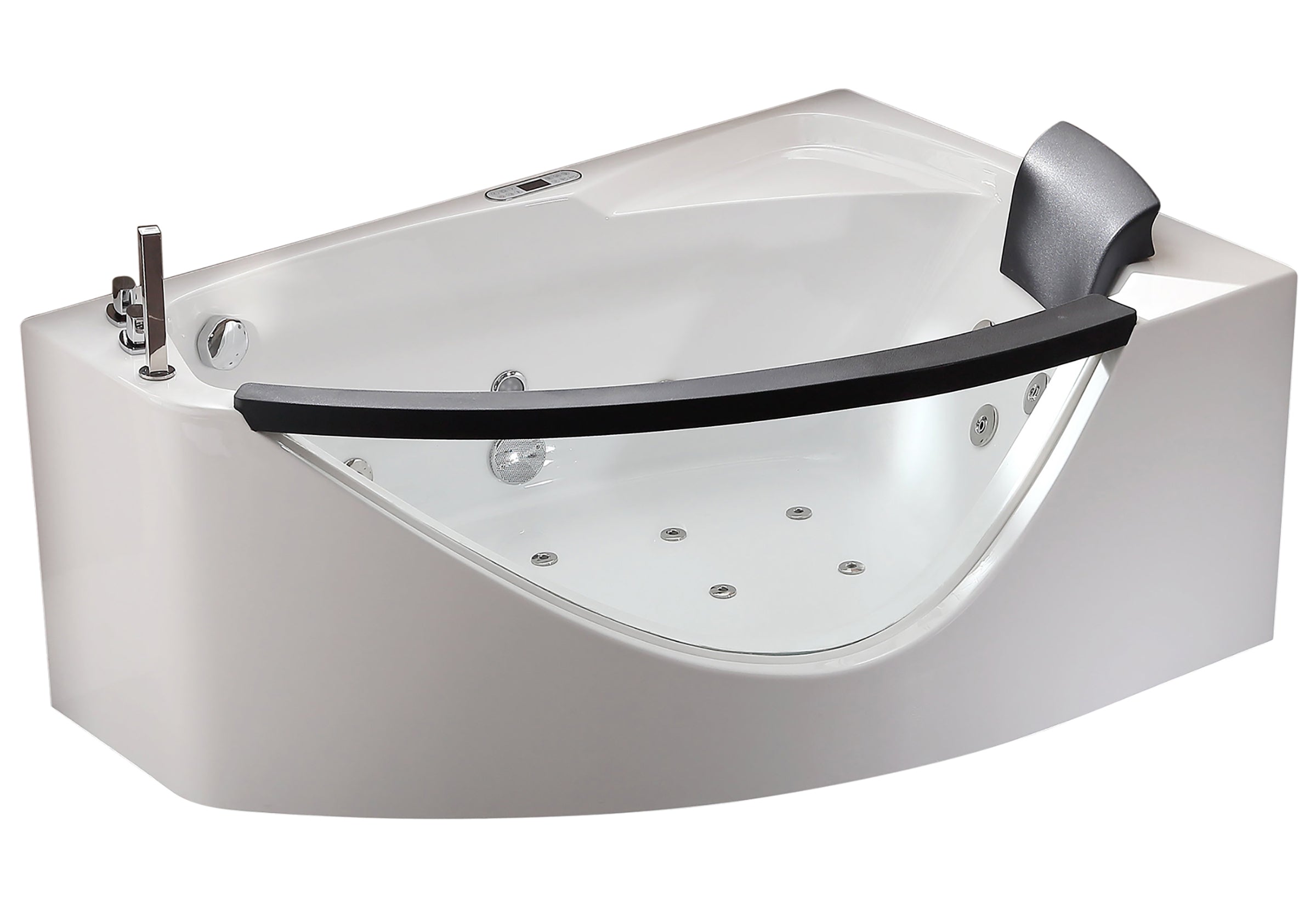 EAGO - 5 ft Clear Rounded Left Corner Acrylic Whirlpool Bathtub | AM198ETL-L