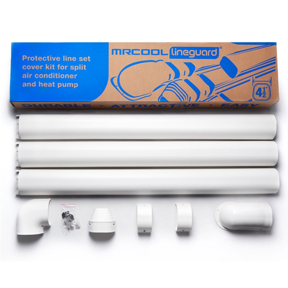 Mr Cool - LineGuard 4.5 in. 16-Piece Complete Line Set Cover Kit for Ductless Mini-Split or Central System - MLG450