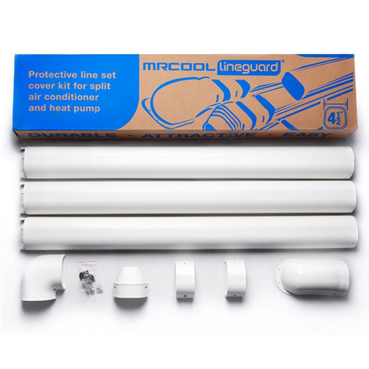 Mr Cool | LineGuard 4.5 in. 16-Piece Complete Line Set Cover Kit for Ductless Mini-Split or Central System | MLG450