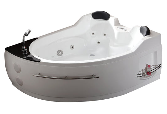EAGO - 5.5 ft Left Corner Acrylic White Whirlpool Bathtub for Two | AM113ETL-L