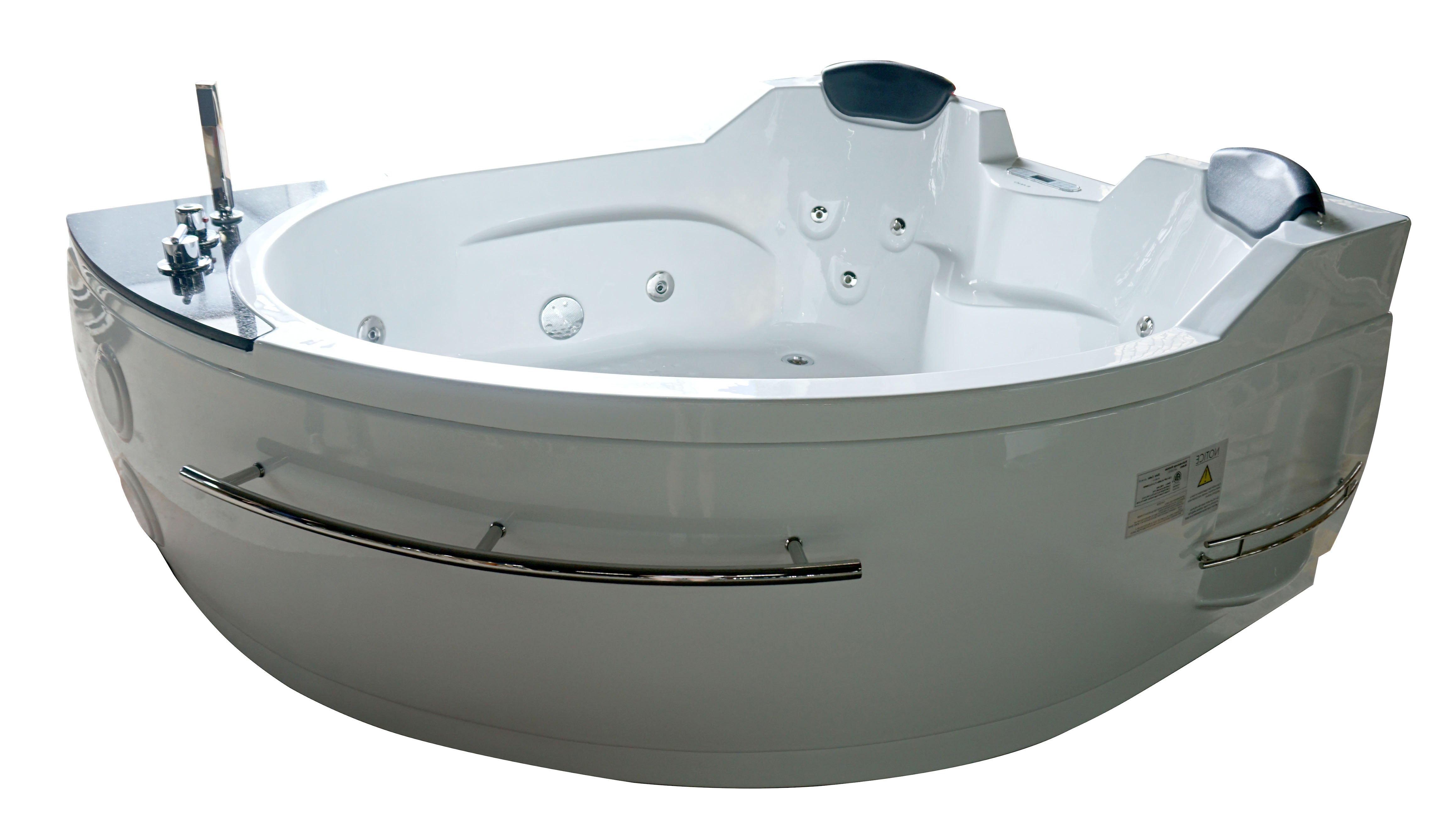 EAGO - 5.5 ft Left Corner Acrylic White Whirlpool Bathtub for Two | AM113ETL-L