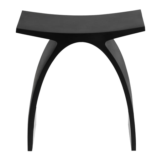 ALFI Brand - Black Matte Arched Solid Surface Resin Bathroom / Shower Stool | ABST77BM