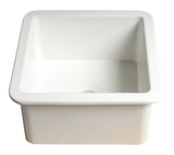 ALFI Brand - White Square 18" x 18" Undermount / Drop In Fireclay Prep Sink | ABF1818S-W