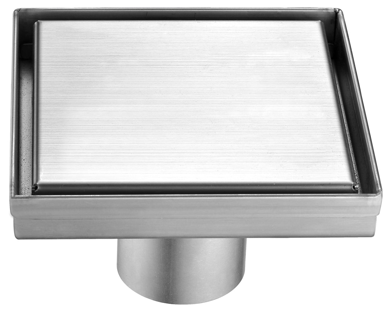 ALFI Brand - 5" x 5" Modern Square Brushed Stainless Steel Shower Drain with Solid Cover | ABSD55B-BSS