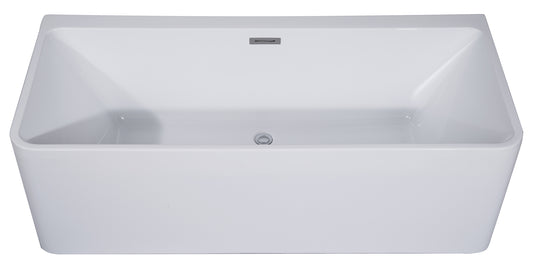ALFI Brand - 59 inch White Rectangular Acrylic Free Standing Soaking Bathtub | AB8858
