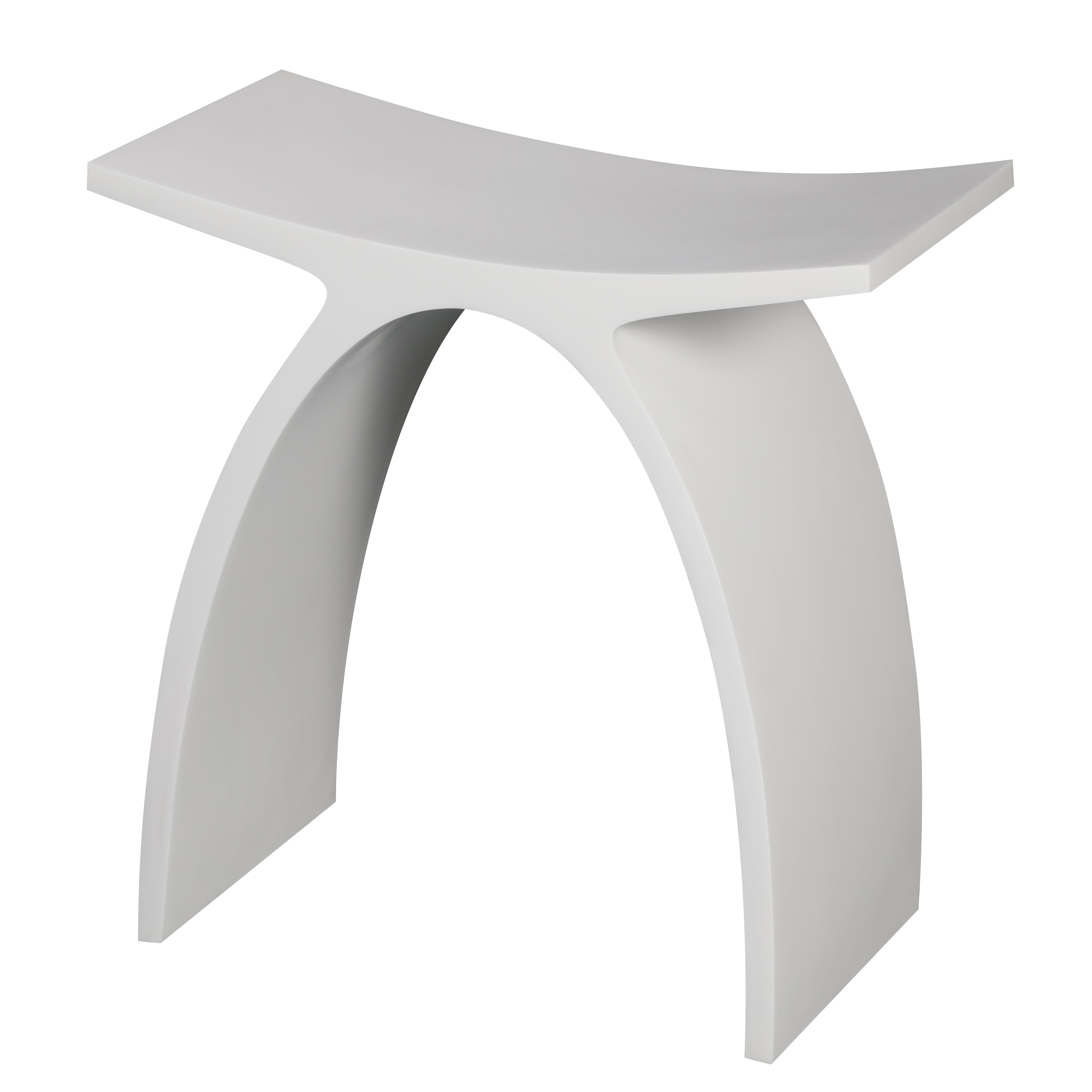 ALFI Brand - Arched White Matte Solid Surface Resin Bathroom / Shower Stool | ABST77