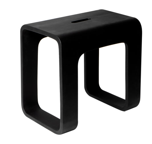 ALFI brand - Black Matte Solid Surface Resin Bathroom / Shower Stool - ABST99BM