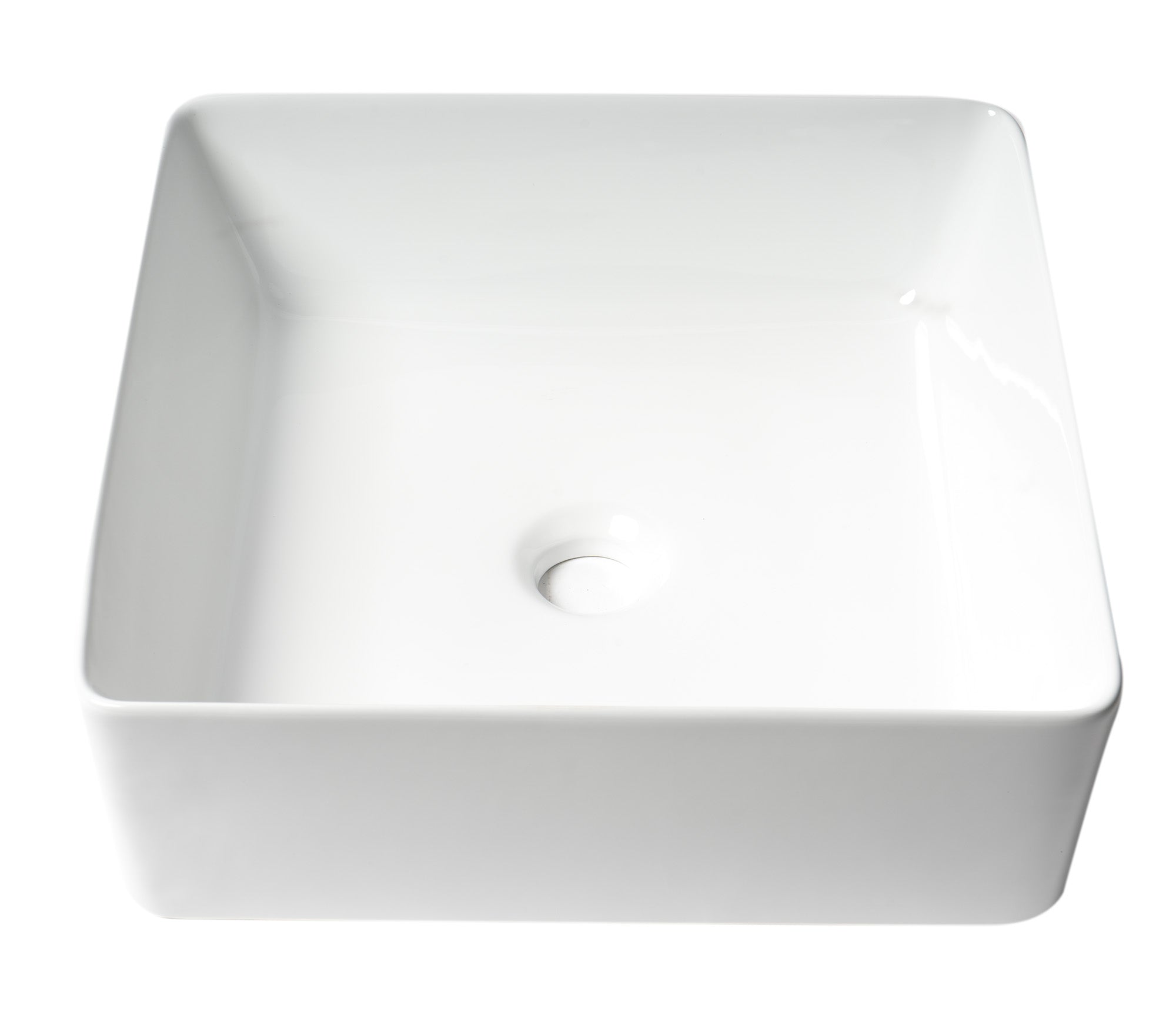 ALFI Brand - White 16" Modern Square Above Mount Ceramic Sink | ABC903-W