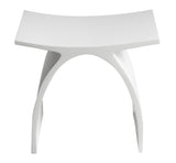 ALFI Brand - Arched White Matte Solid Surface Resin Bathroom / Shower Stool | ABST77