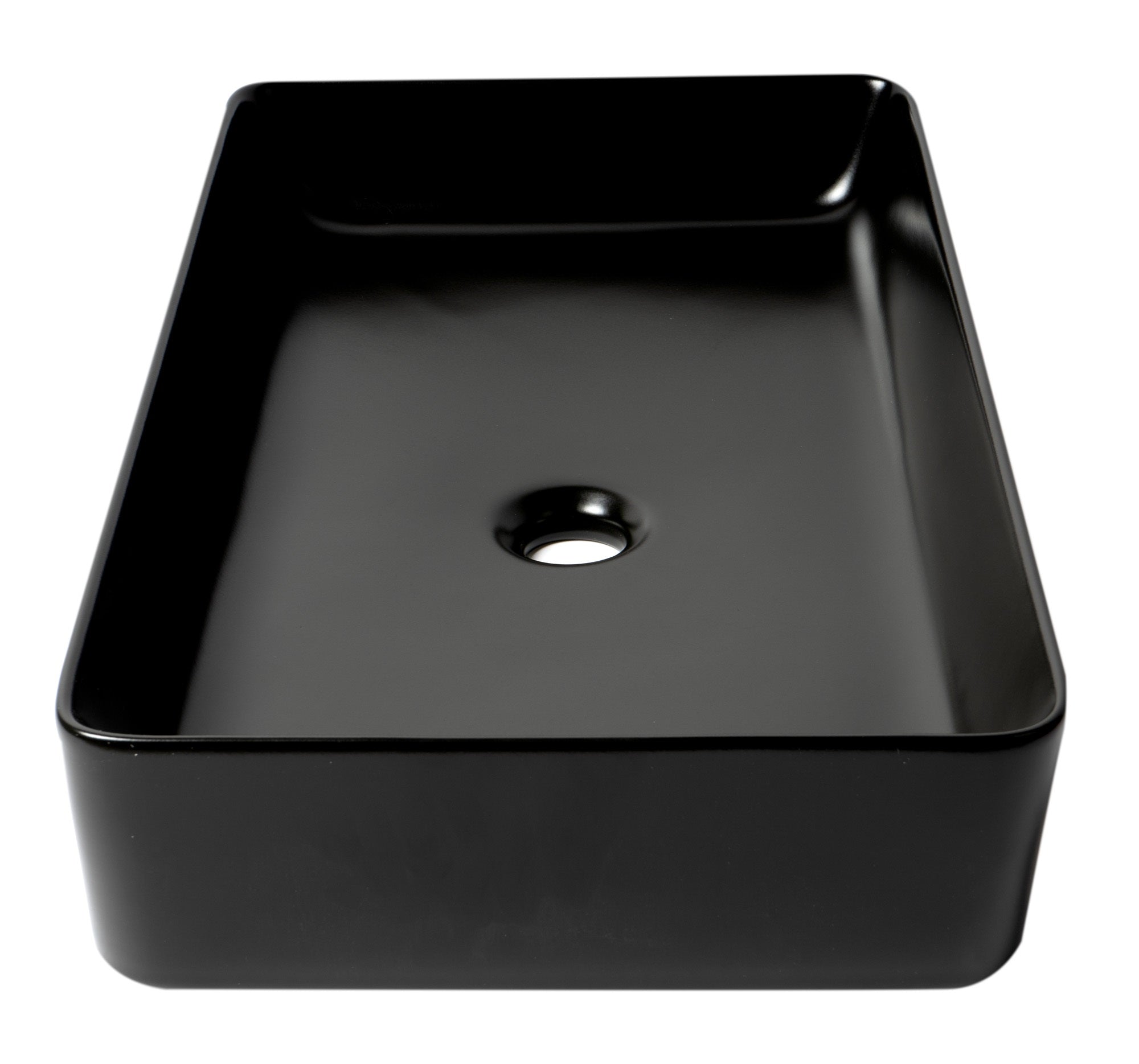 ALFI Brand - Black Matte 24" Modern Rectangular Above Mount Ceramic Sink | ABC902-BM