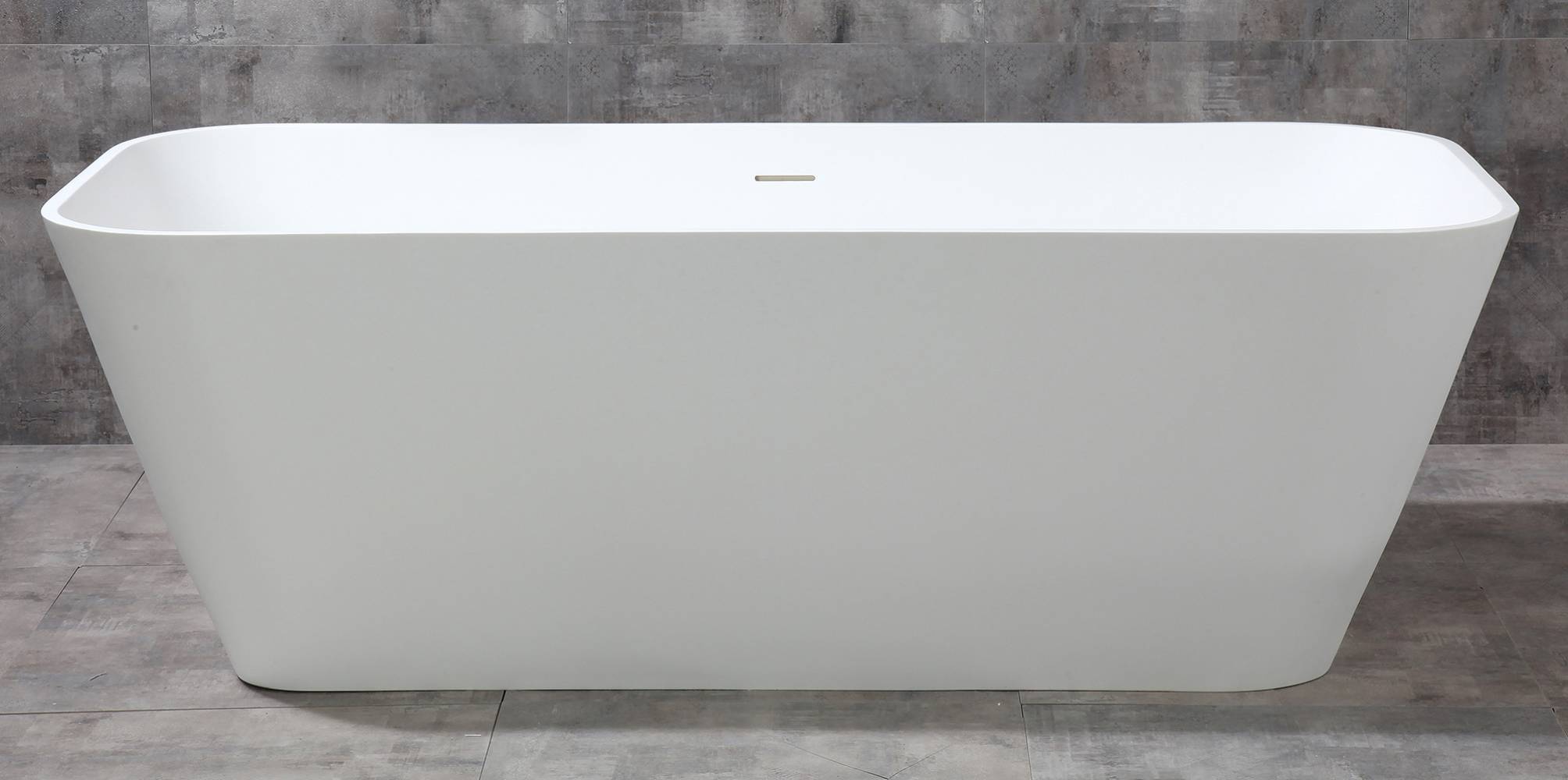 ALFI Brand - 67" White Rectangular Solid Surface Smooth Resin Soaking Bathtub | AB9952