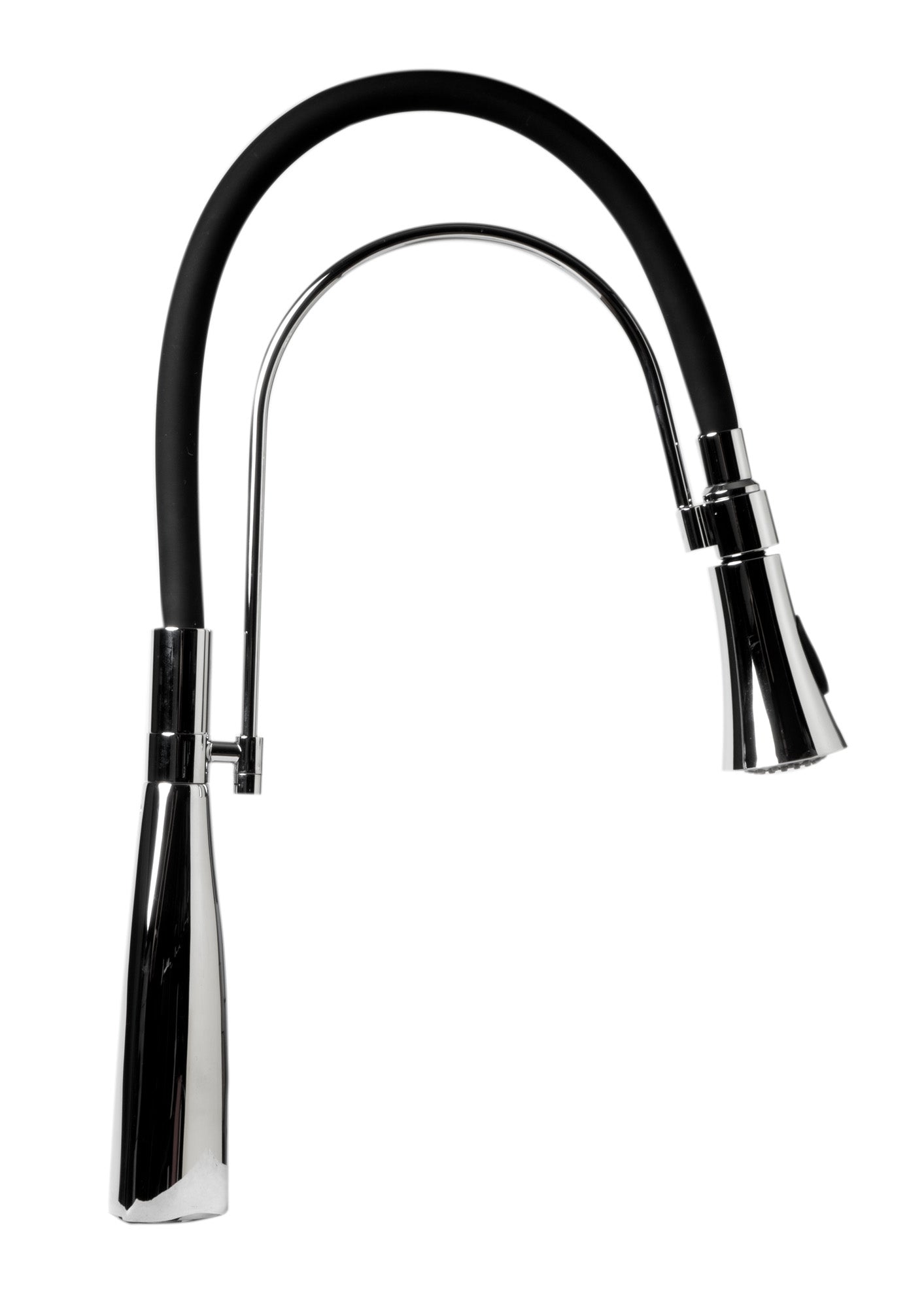 ALFI Brand - Polished Chrome Kitchen Faucet with Black Rubber Stem | ABKF3001-PC