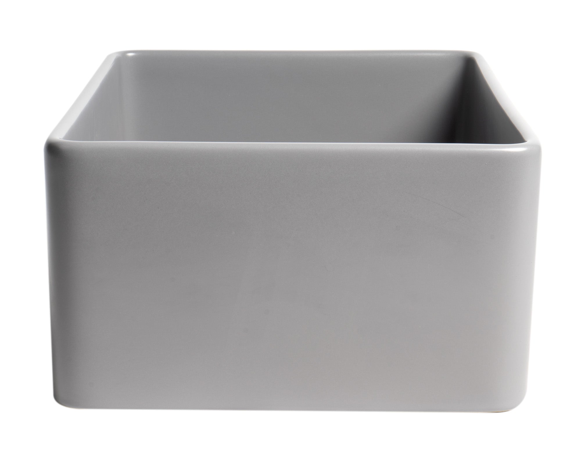 ALFI Brand - Gray Matte Smooth Apron 24" x 18" Single Bowl Fireclay Farm Sink | ABF2418-GM