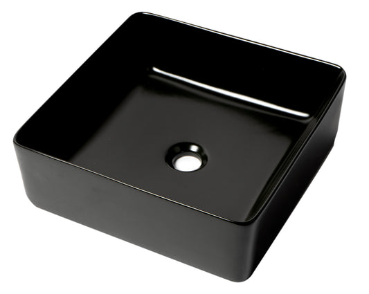 ALFI Brand - Black Matte 16" Modern Square Above Mount Ceramic Sink | ABC903-BM