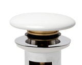 ALFI Brand - White Ceramic Mushroom Top Pop Up Drain for Sinks with Overflow | AB8056-W