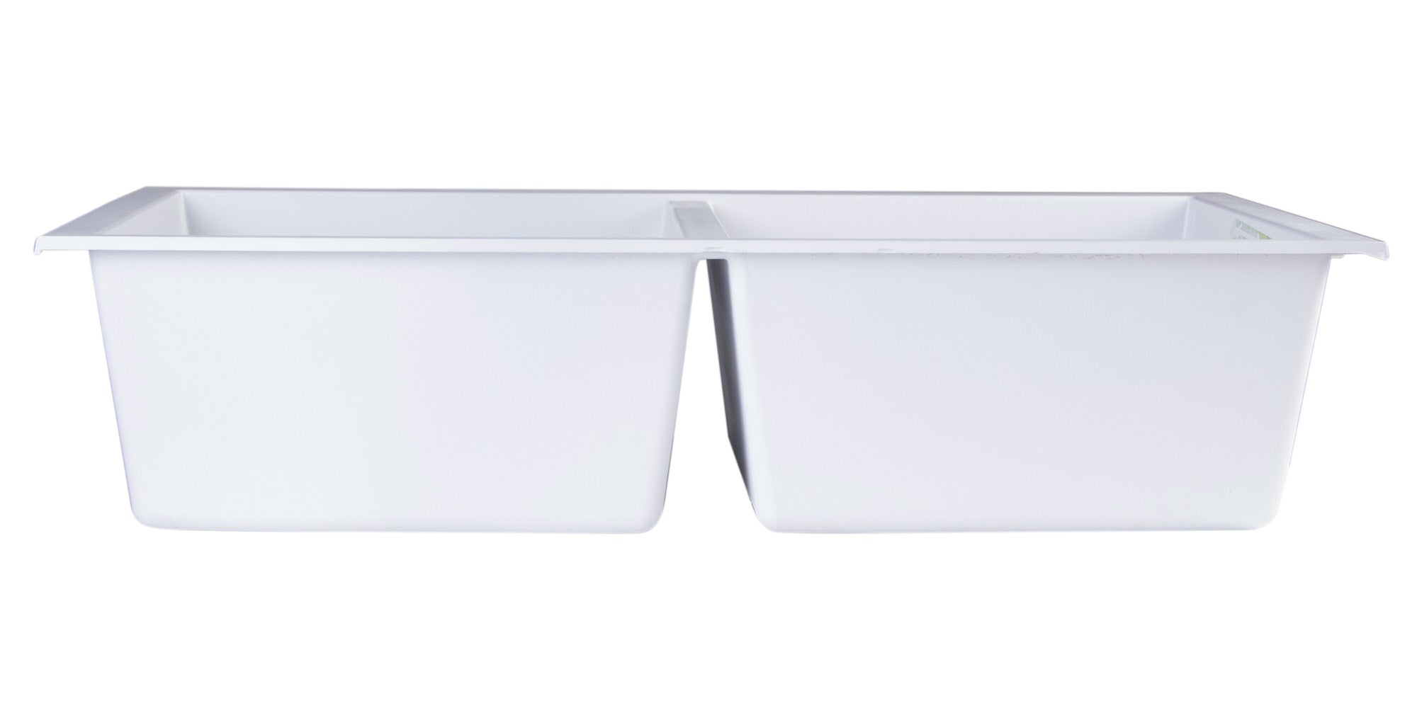 ALFI Brand - White 34" Undermount Double Bowl Granite Composite Kitchen Sink | AB3420UM-W