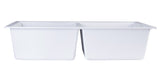 ALFI Brand - White 34" Undermount Double Bowl Granite Composite Kitchen Sink | AB3420UM-W