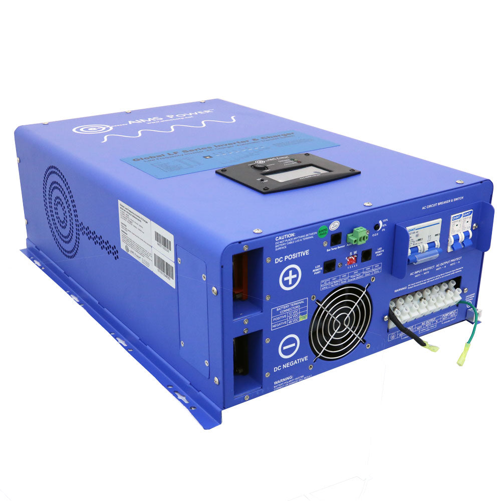 Aims Power - 10000 Watt Pure Sine Inverter Charger - 48 VDC 120/240 VAC 50/60Hz - PICOGLF10KW48V240VS