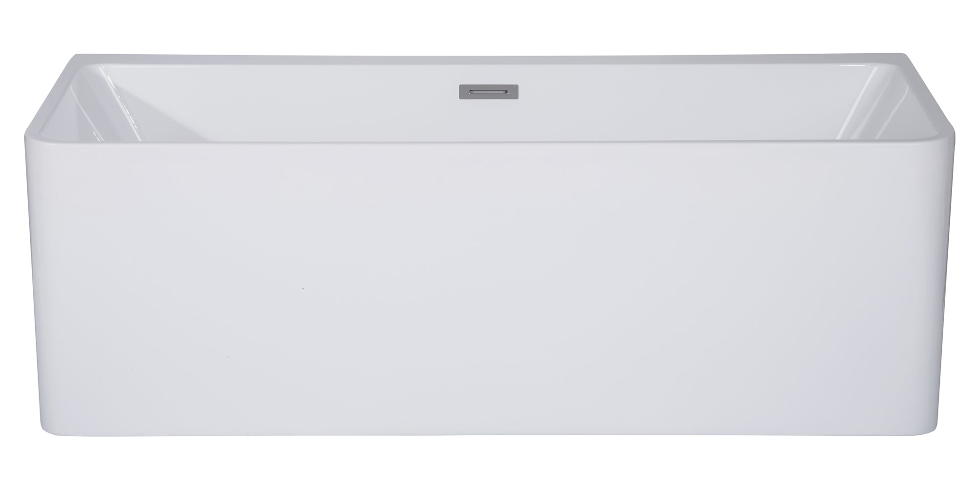 ALFI Brand - 59 inch White Rectangular Acrylic Free Standing Soaking Bathtub | AB8858