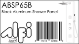 ALFI Brand - Black Aluminum Shower Panel with 2 Body Sprays and Rain Shower Head | ABSP65B