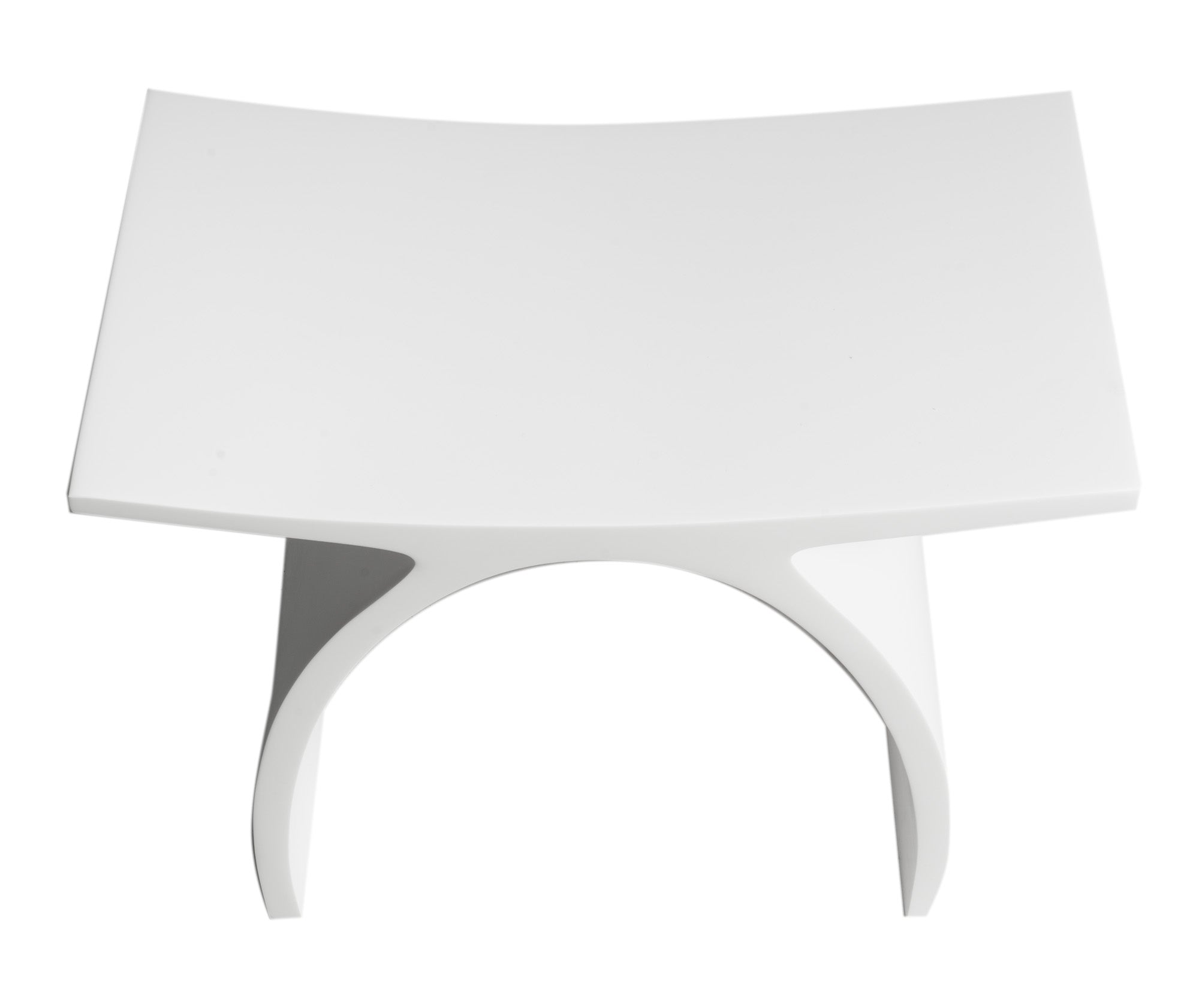 ALFI Brand - Arched White Matte Solid Surface Resin Bathroom / Shower Stool | ABST77