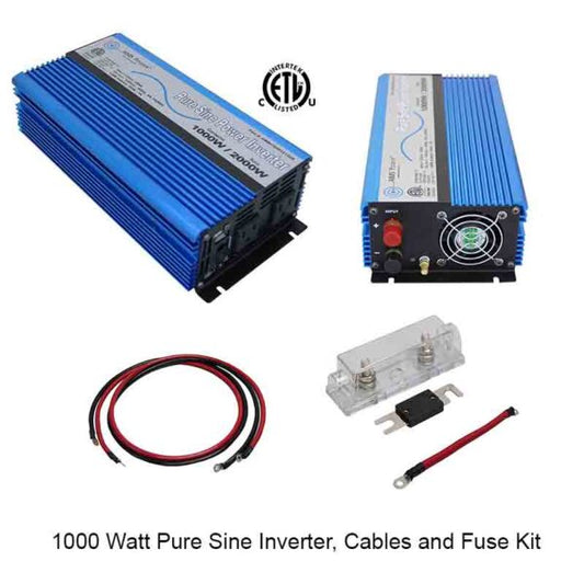 Aims Power - 1000 Watt Pure Sine Power Inverter Kit - KITPWRI100012S