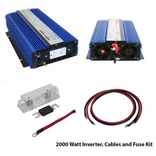 Aims Power - 2000 Watt Pure Sine Power Inverter Kit - KITPWRI200012S