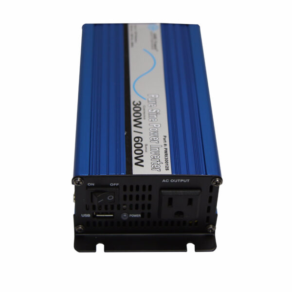 Aims Power - 300 Watt Pure Sine Power Inverter w/ USB Port - 12 VDC 120 VAC 60Hz - PWRI30012S