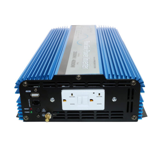 Aims Power - 2000 Watt Pure Sine Inverter w/ USB  & Remote Port - 12 VDC 120 VAC 60Hz - PWRI200012120S