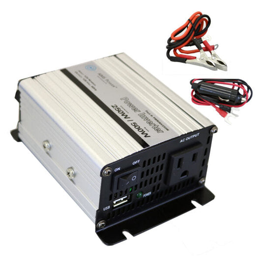 Aims Power - 250 Watt Power Inverter with USB Port - 12 VDC 120 VAC 60Hz - PWRINV250W