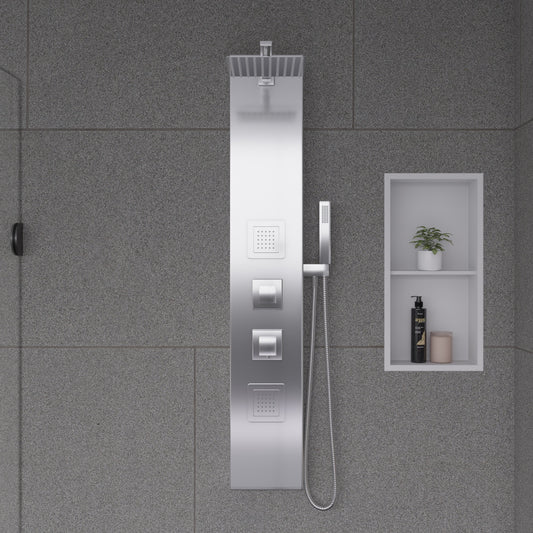 ALFI Brand - White Aluminum Shower Panel with 2 Body Sprays and Rain Shower Head | ABSP60W