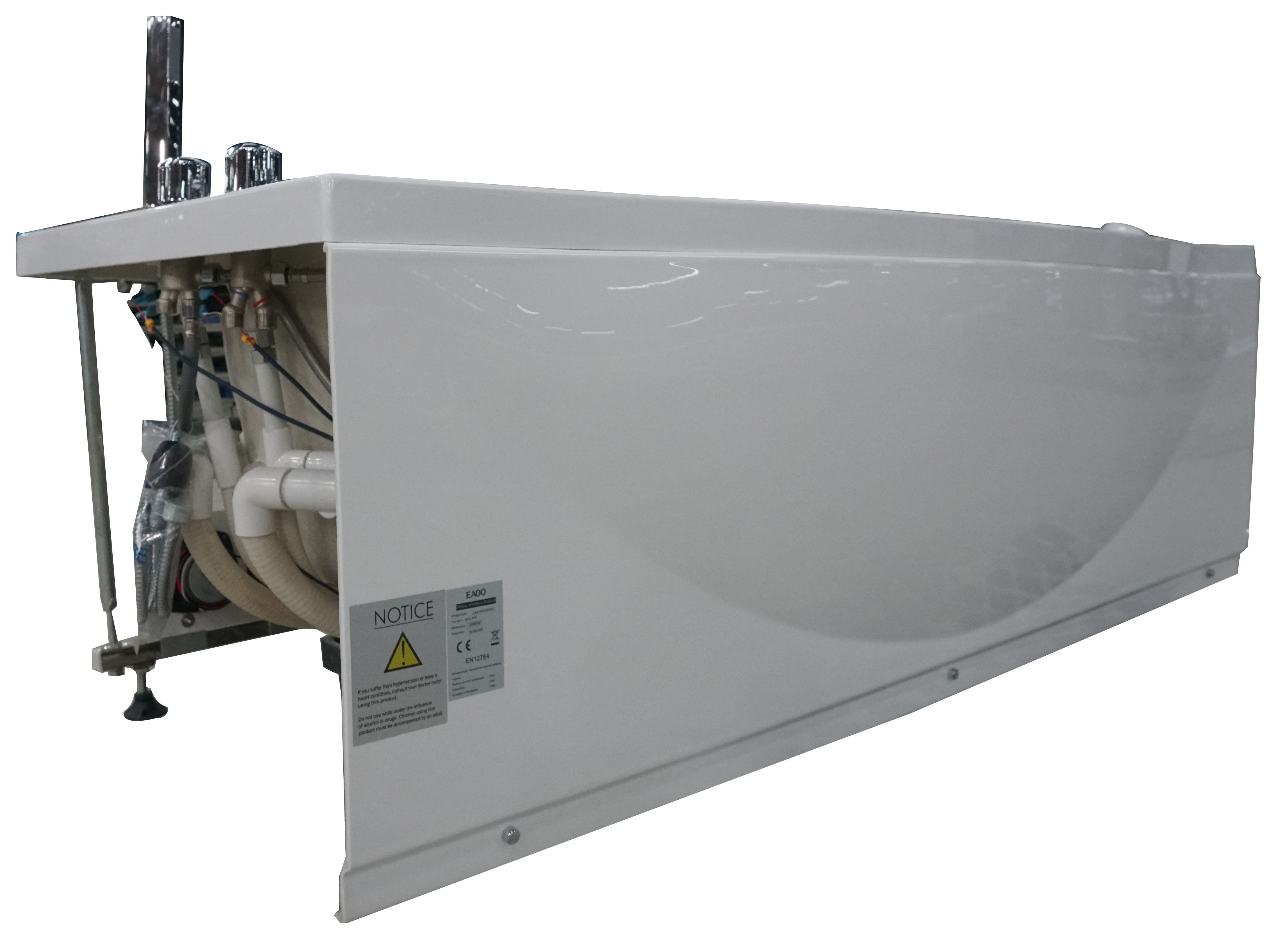 EAGO - 6 ft Left Drain Acrylic White Whirlpool Bathtub w Fixtures | AM189ETL-L