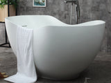 ALFI Brand - 66" White Solid Surface Smooth Resin Soaking Bathtub | AB9949