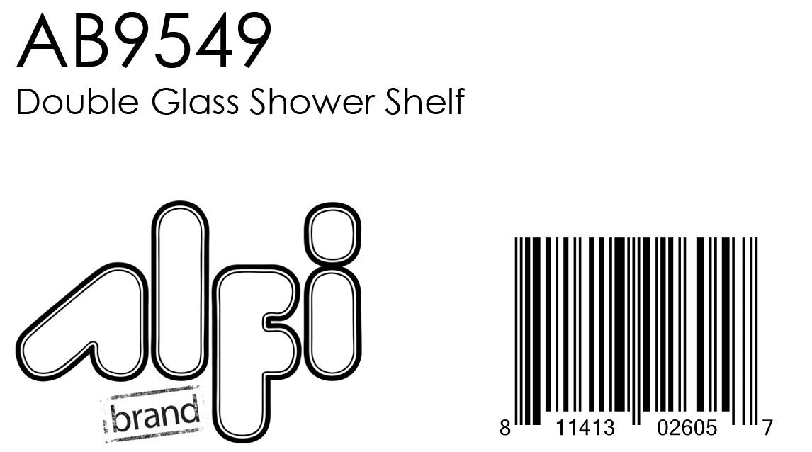 ALFI Brand - Polished Chrome Wall Mounted Double Glass Shower Shelf Bathroom Accessory | AB9549