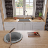 ALFI Brand - Gray Matte 27" x 18" Fireclay Undermount / Drop In Firelcay Kitchen Sink | ABF2718UD-GM