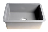 ALFI Brand - Gray Matte 27" x 18" Fireclay Undermount / Drop In Firelcay Kitchen Sink | ABF2718UD-GM