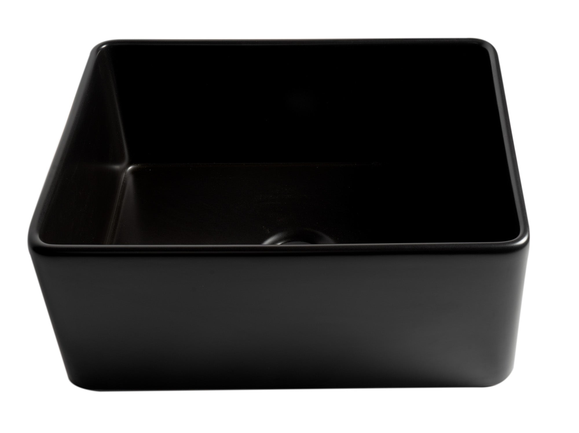 ALFI Brand - Black Matte Smooth Apron 24" x 18" Single Bowl Fireclay Farm Sink | ABF2418-BM