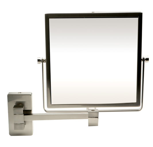 ALFI Brand - 8"  Square Wall Mounted 5x Magnify Cosmetic Mirror | ABM8WS-BN