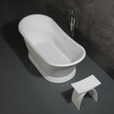 ALFI Brand - Arched White Matte Solid Surface Resin Bathroom / Shower Stool | ABST77